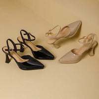 High Heels Sandals Women Fashion Solid Color Heels Sandals Pointed Toe Stiletto Ladies Commuting Single Shoes