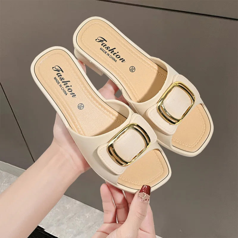 Women's Versatile Sandals - Fashion Thick Sole Flip Flops, Non-Slip Durable Outdoor Slides for Beach/Street Wear - Natalia Home Fashion