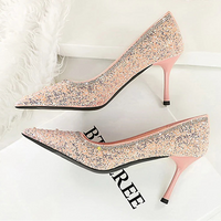 Fashion String Bead Women Pumps Elegant Ladies Thin Heels Wedding Dress Shoes - Natalia Home Fashion