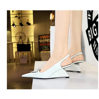 Spring Candy Fashion Pointed Toe Women Pumps Sling back Wedges High Heels Party Prom Mules Shoes