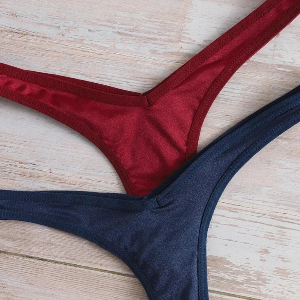 V Waist Sexy Sports Thongs Panties Women Solid Color Breathable G-string Knickers Comfort Crotch Low Waist Underwear Bikini