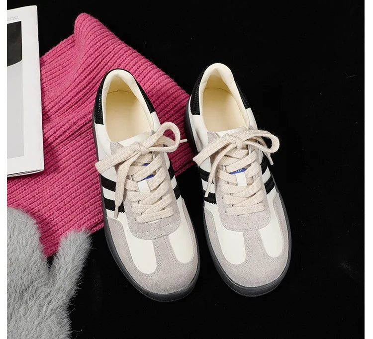 Women Tennis Sneakers Flats Ladies Fashion Lace-up Vulcanized Shoes Spring Autumn Woman Outdoor Trainers Footwear