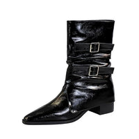 Pointed Fashion Women's Boots Retro Style Thick Heel Low Heel Medium Tube Women's Boots