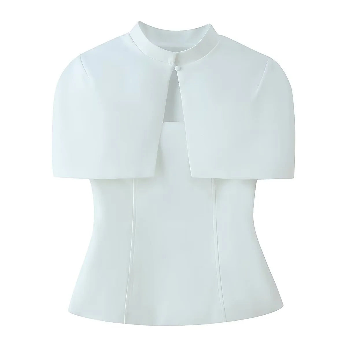 Fashionable French Style Two-Piece Set with off shoulder Top And Elegant Cape Lady Top Summer Casual Outfit for Young Women