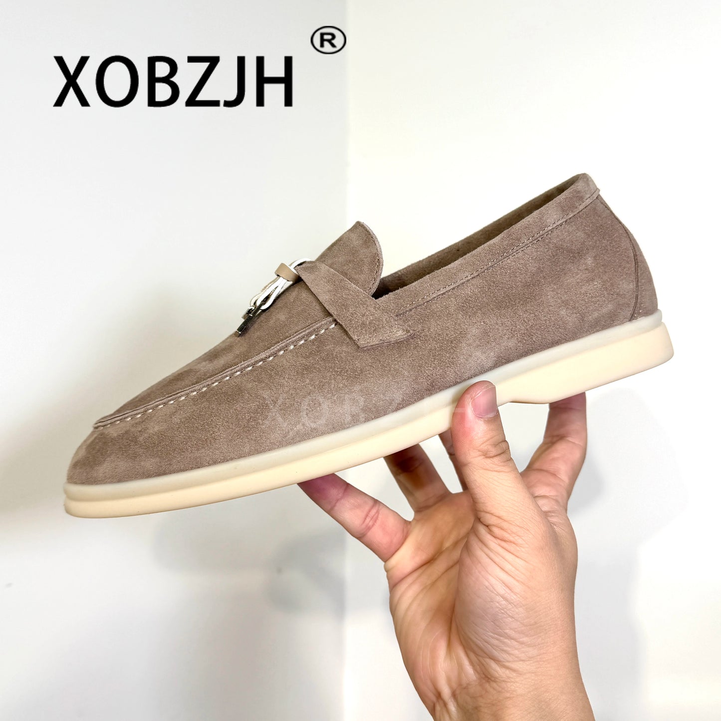 Summer Walk Moccasins Suede Loafers Shoes Women Spring Autumn Fashion Causal Leather Metal Pendant Flat Mules Shoes