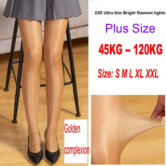 3 pairs Sexy Women Pantyhose Tights Oil Shiny Lingerie Elastic Hot Ultrathin Nylon Bling Stockings Plus Size Lingerie Female