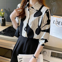 Print Shirts & Blouses for Women Fine Elegant Fashion Chic Chiffon Woman Top
