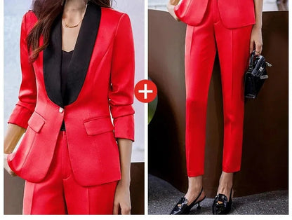 Elegant Casual Fashionable Women's Semi formal Suit Cotton Suit Jacket Matching Set Business Attire High End Workwear
