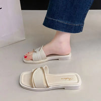 Soft Sole Flat Sandals for Women Outdoor Trendy Strappy Flip Flops Summer Beach Non-Slip Casual Shoes