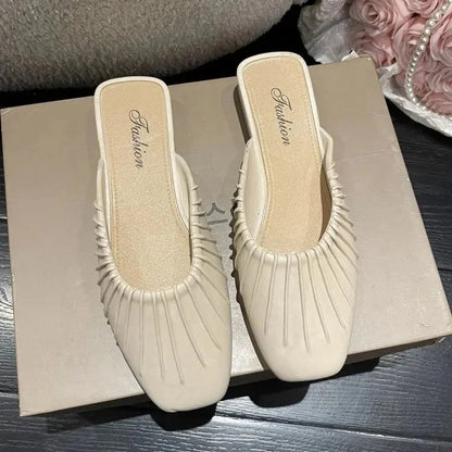 Fashion Flat Bottom Women's Slip-On Sandals Waterproof PVC Ultra Lightweight Lazy Person One-Touch Outdoor Slippers Natalia Home Fashion    Natalia Home Fashion