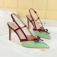 Bow Slim Heels High-End Women's Without Being Tired From Behind The Feet And Tripping Women's Singles Shoes