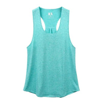 STOUREG Sleeveless Racerback Yoga Tank Top,Women's Quick Dry Running Training Sports Vest Fitness Gym Top Workout Yoga Shirts Natalia Home Fashion   Sky-M Natalia Home Fashion