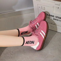 Women Tennis Sneakers Flats Ladies Fashion Lace-up Vulcanized Shoes Spring Autumn Woman Outdoor Trainers Footwear
