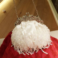 Women Evening Clutch Bag Diamond Clutch Female Bead Crystal Beads Tassel Day Clutch Wedding Purse Party Banquet