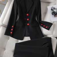 Fashion Blazer Jacket And Pant Suit Women Female Office Ladies Business Work Wear Formal 2 Piece Set - Natalia Home Fashion
