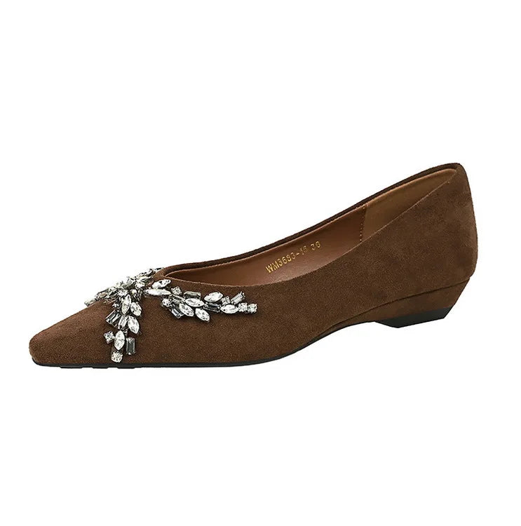 New Spring Crystal Women Mary Jane Shoes Fashion Shallow Slip on Elegant Party Dress Low Heel Shoes