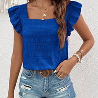 Casual Blouses For Women Fashion Shirts Elegant Sweet Loose Ruffles Sleeve Female Tops