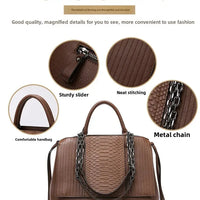 Fashionable Crocodile Pattern Tote Bag Women's Large Capacity Handbag High-End Feel Shoulder Bag Cross-Border New Model
