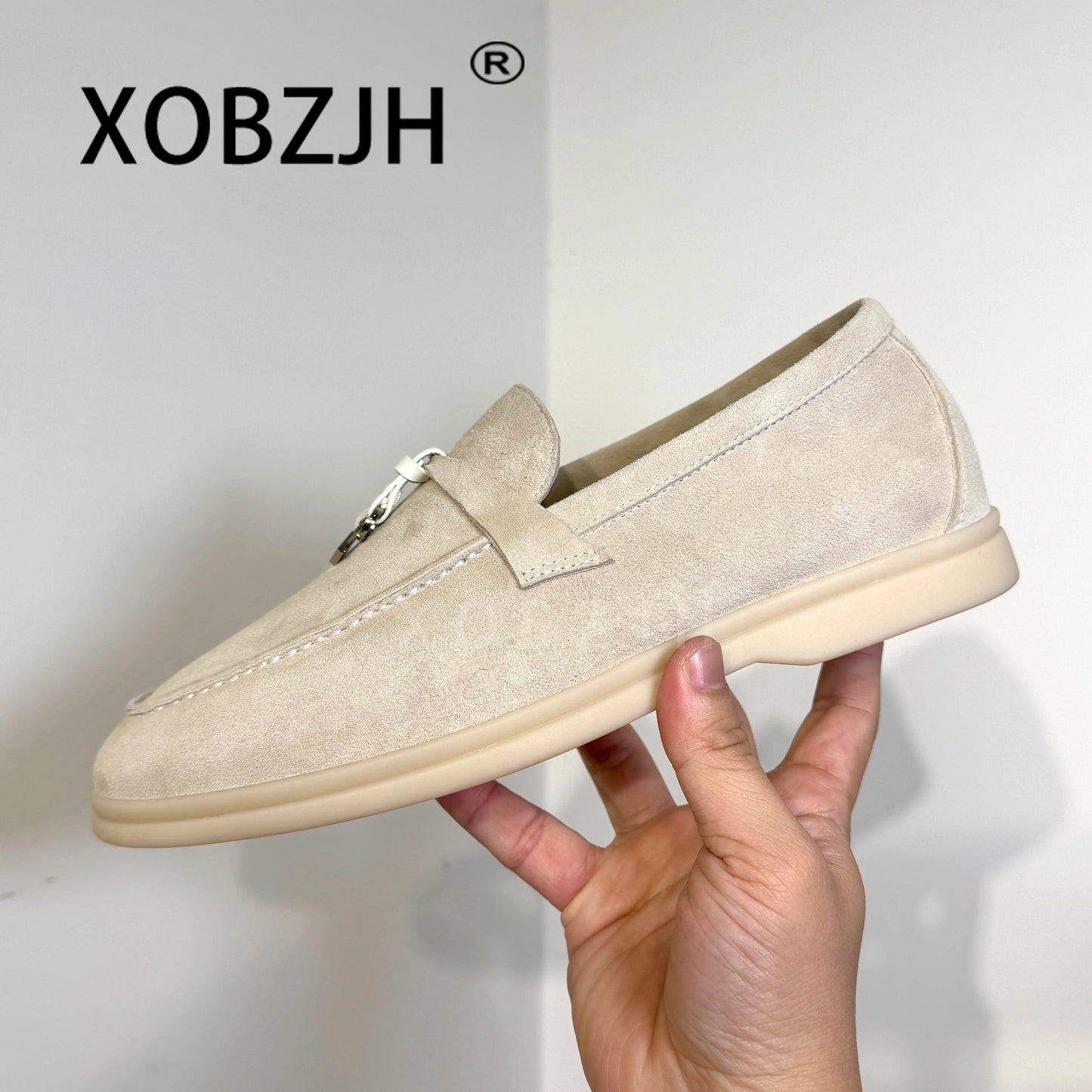 Summer Walk Moccasins Suede Loafers Shoes Women Spring Autumn Fashion Causal Leather Metal Pendant Flat Mules Shoes