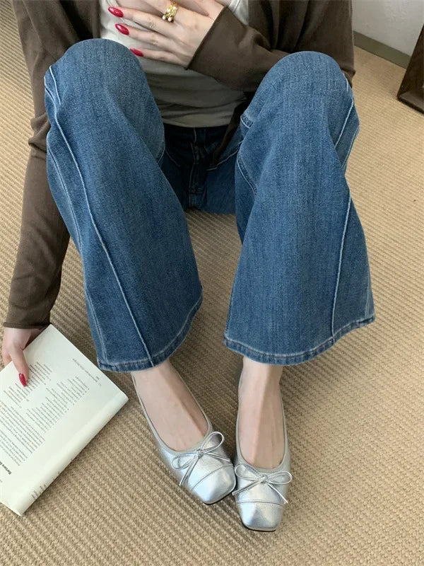 French Vintage Ballet Style Flat Bottom Single Shoes Women's Square Head Soft Bottom Mary Janes