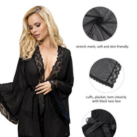 Women's Black Sheer Mesh Baby doll Sexy Lingerie See Through Breathable Nightgowns Plus Size Sleepwear Nightie Dresses