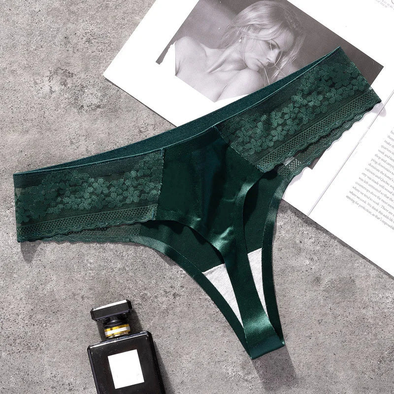 Women ruffles Underwear Invisible Seamless T Panties G-String Female Sexy Thongs Intimates Lingerie Ladies Briefs