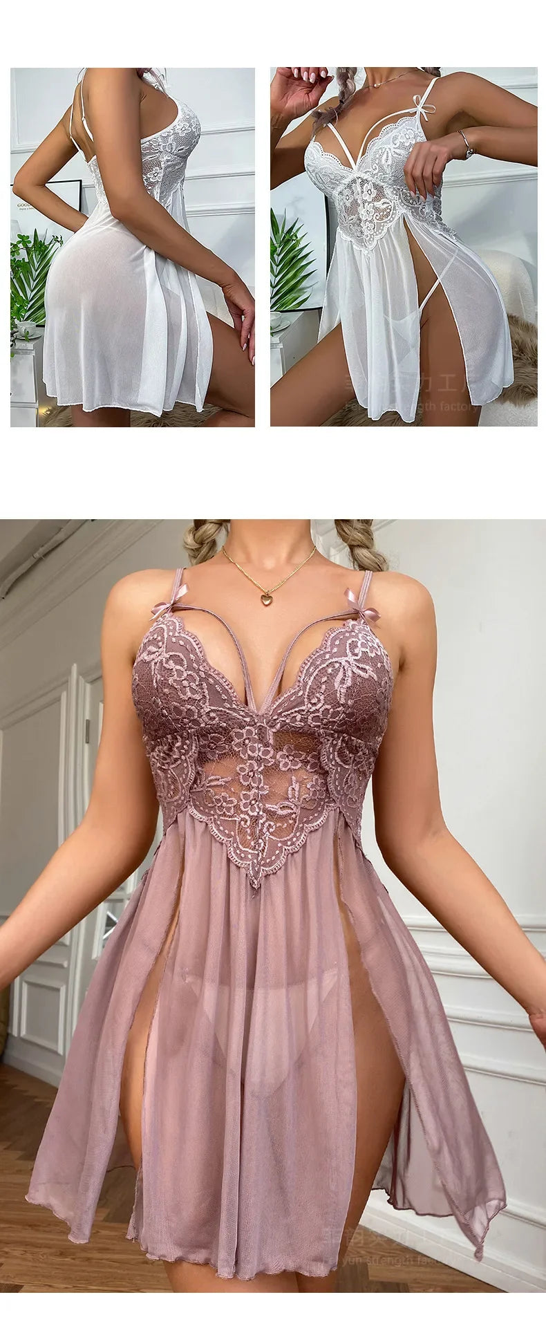 Nightgown Sleepwear Women's Clothing Home wear Suspenders Lace Sexy Comfortable Casual Embroidery Fashion Breathable Loose Fit