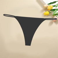 Ice Silk Women Seamless Thongs Sexy Low Waist Bikini Panties Female Traceless Underpants Ladies Solid Color T-back