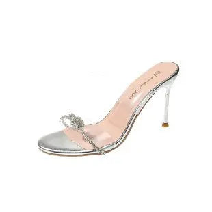 Women Sandals Sexy Crystal Gladiator Sandals Ankle Strap High Heels Hollow Out Party Shoes Closed Toe Stiletto Ladies Pumps