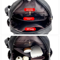 Soft Leather Dual-Shoulder Bag Student Backpack Travel Versatile Women's Bag