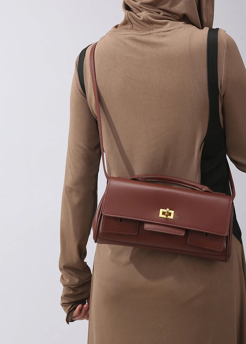 Luxury Women Bags PU Leather Shoulder Bags Women Fashion Gold Buckle Handbags Women Crossbody Bags