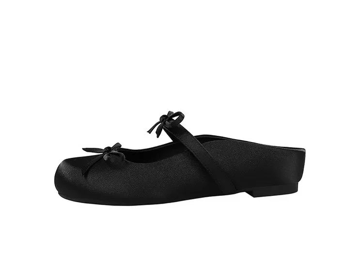 Ladies Slippers Bowknot Silks Satins Women Shoes Round Head Women Sandals Summer Shoes Women Slippers