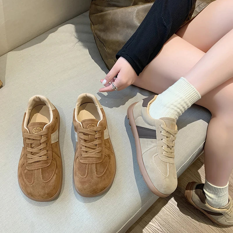 Fashion Trend Women's Casual Shoes College Style Wide Toe Soft Comfortable Flat Shoes Outdoor Casual Sports Shoes