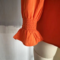 Fashion Simple Solid Color Pullover Shirt Women Loose V-neck Flared Sleeve Shirts Top Female Elegant Commuting Clothing