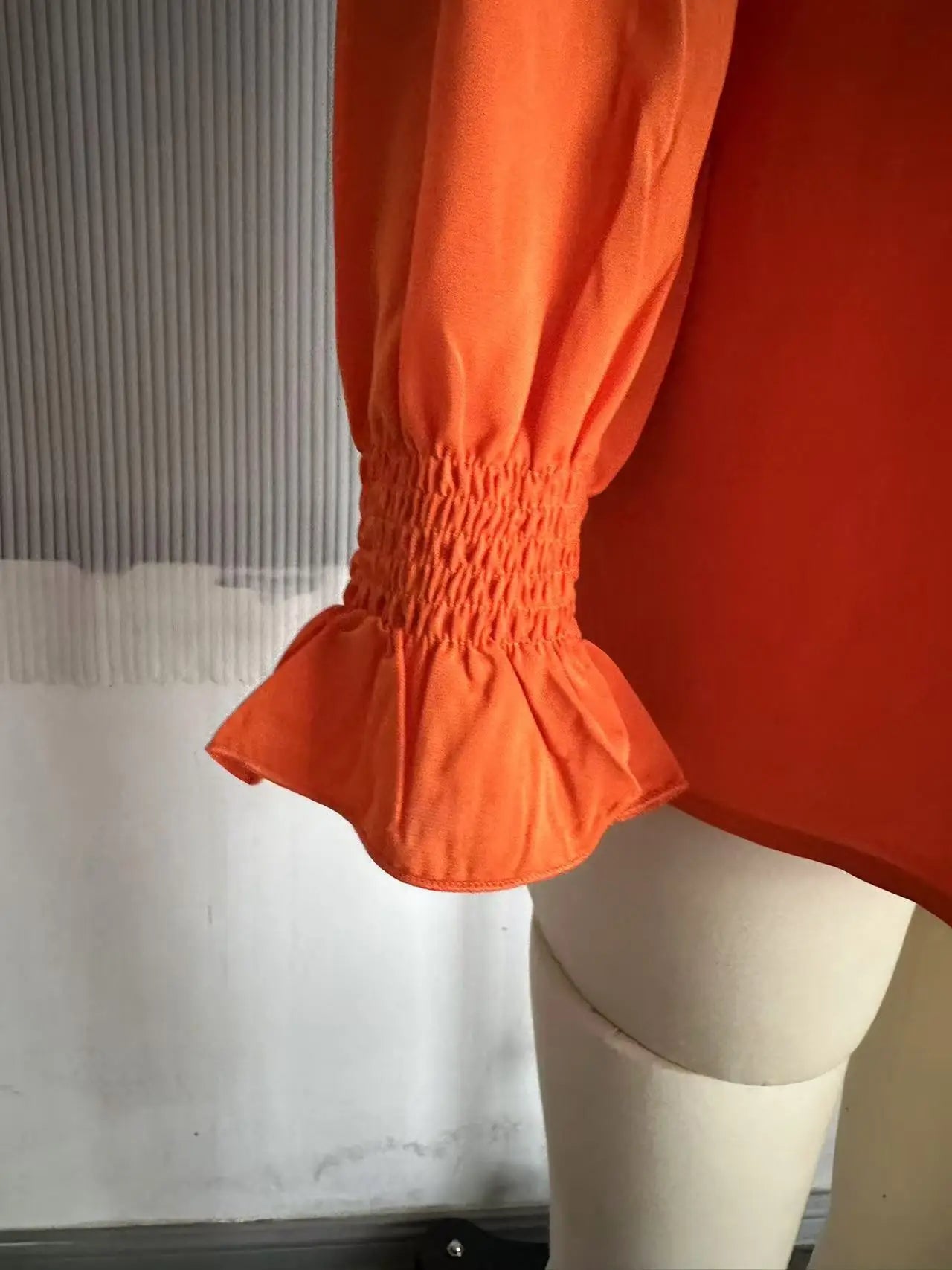 Fashion Simple Solid Color Pullover Shirt Women Loose V-neck Flared Sleeve Shirts Top Female Elegant Commuting Clothing
