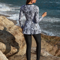 Plus Size Modest Burkini Femmes Muslim Islamic Swim Suit Swimwear Women Swimsuit Retro Style Pattern Design