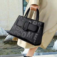 Bags for Women Trend Large-capacity Tote Bag, High Quality PU Leather Women's Retro Fashion Letter Handbag, Shoulder Bag
