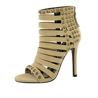 Rivet Roman Shoes, Retro Super High Heel Women's Shoes