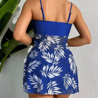 Short Dress Tankini With Shorts Swimsuit Women Swimwear Female Padded Printed Bathing Swim Suit Swimming Beachwear Summer