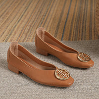 Shoes for Women Retro Ladies Flats Slip on Shoes Loafers Square Toe Shallow Mouth Women Casual Footwear Lightweight