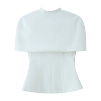 Fashionable French Style Two-Piece Set with off shoulder Top And Elegant Cape Lady Top Summer Casual Outfit for Young Women