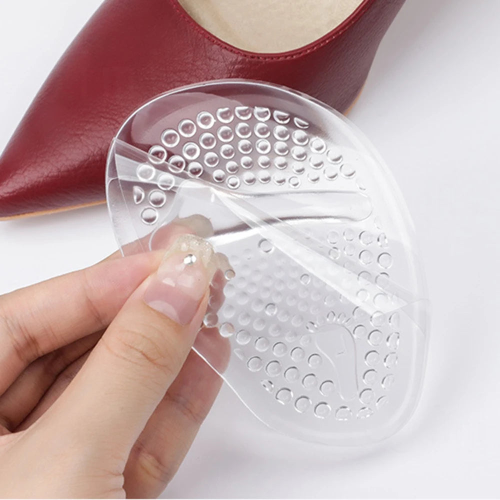 2 pair Silicone Metatarsal Pads for Shoes Non-Slip Self-Adhesive Forefoot Gel Foot Pads Sandals High Heels Shoe Insoles for Women