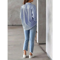 Classic Striped Shirt Women Streetwear Vintage Long Sleeve Blouses Female Casual Loose Single-Breasted Shirts