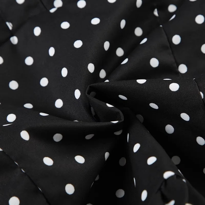 Polka Dot Print Tops Women Halter Low-Neck Bandage Ruffles Backless Sleeveless Skinny Fashion Street Versatile Vest