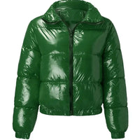 Winter Jacket Women Oversized Puffy Shiny Bubble Coat Solid Cotton Padded Coat Warm Waterproof Parka Female Outerwear - Natalia Home Fashion