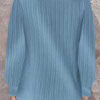 Simple Button V-neck Pullover Women's Solid Long Sleeve Casual T-shirts Elegant Lady Blouses