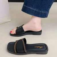 Soft Sole Flat Sandals for Women Outdoor Trendy Strappy Flip Flops Summer Beach Non-Slip Casual Shoes