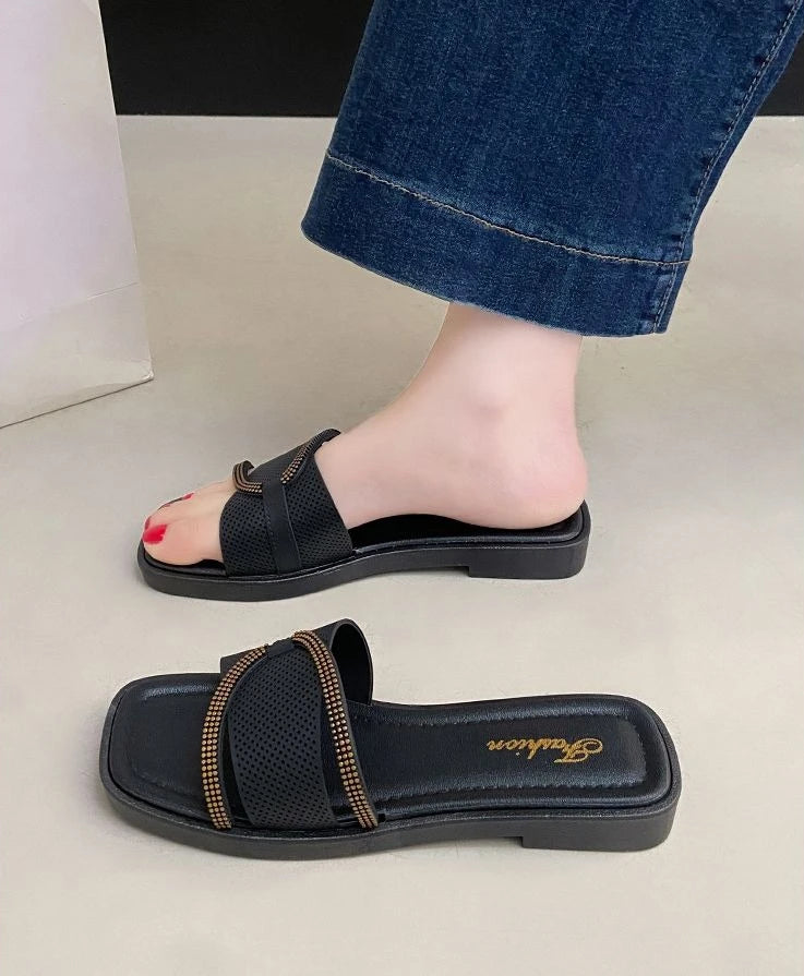 Soft Sole Flat Sandals for Women Outdoor Trendy Strappy Flip Flops Summer Beach Non-Slip Casual Shoes