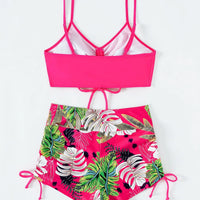 Tie Dye Bikini Drawstring Swimsuit Women High Waist Shorts Swimwear Female Padded Bathing Suit Swimming Beachwear Summer