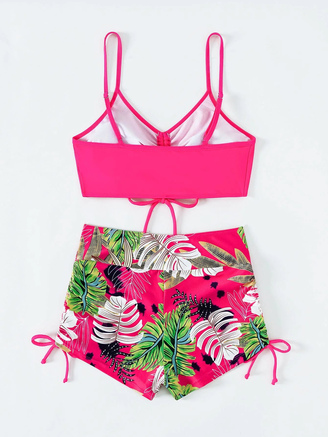 Tie Dye Bikini Drawstring Swimsuit Women High Waist Shorts Swimwear Female Padded Bathing Suit Swimming Beachwear Summer